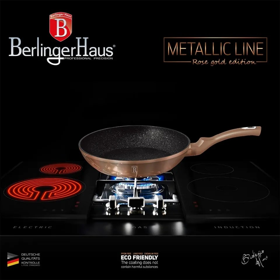 Tigaie 30 cm Rose Gold (Cupru) Metalic Line Berlinger Haus BH 1511N