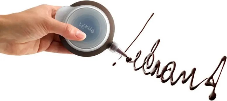 Lekue 1010199 seringă pentru decorare, 4 accesorii, -60 °C/+220 °C, silicon platinic, maro