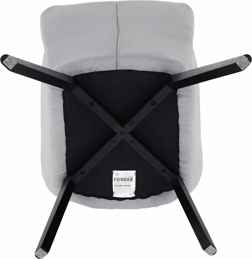 Fotoliu de design, gri/negru, FONDAR