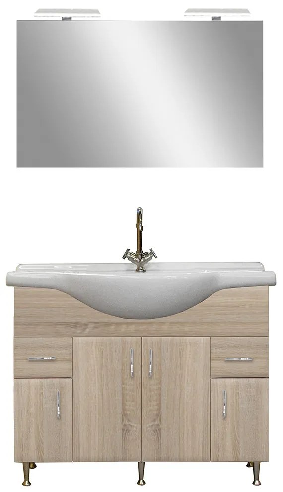 Mobilier complet de baie Bianca Prime 105, culoare stejar sonoma