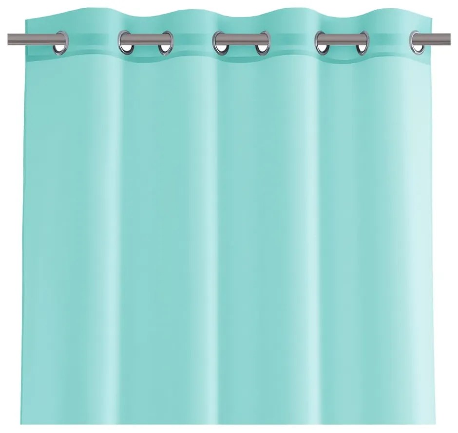Perdea AmeliaHome Voile Eyelets, 160 x 300 cm, turcoaz