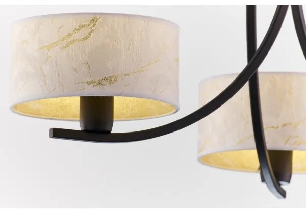 Jupiter 2103 - Lustru cu lanț ARTHUR 3xE27/15W/230V alb/negru/decor marmorat