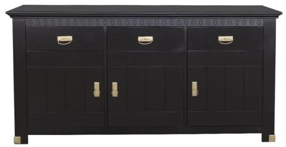 Bufet 3 Usi Si 3 Sertare Saint Tropez New, Negru, 171.5 cm