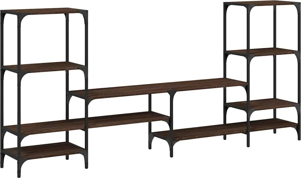 vidaXL Dulap TV, stejar maro, 206,5x28,5x95 cm, lemn prelucrat