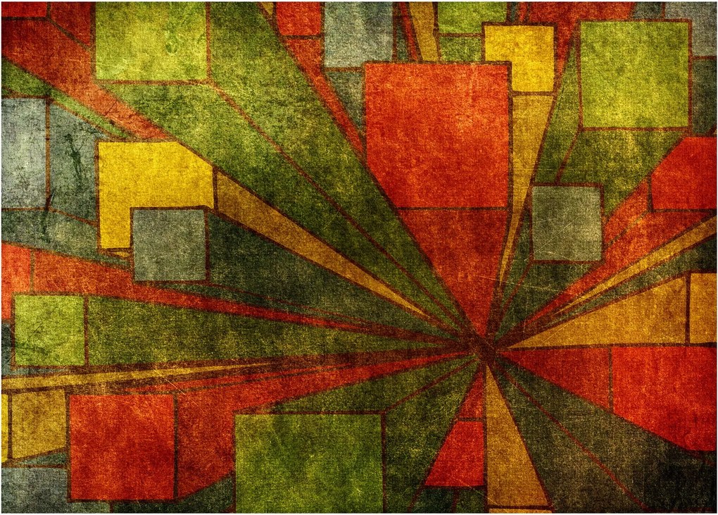 Tablou cu abstracție geometrică (70x50 cm)