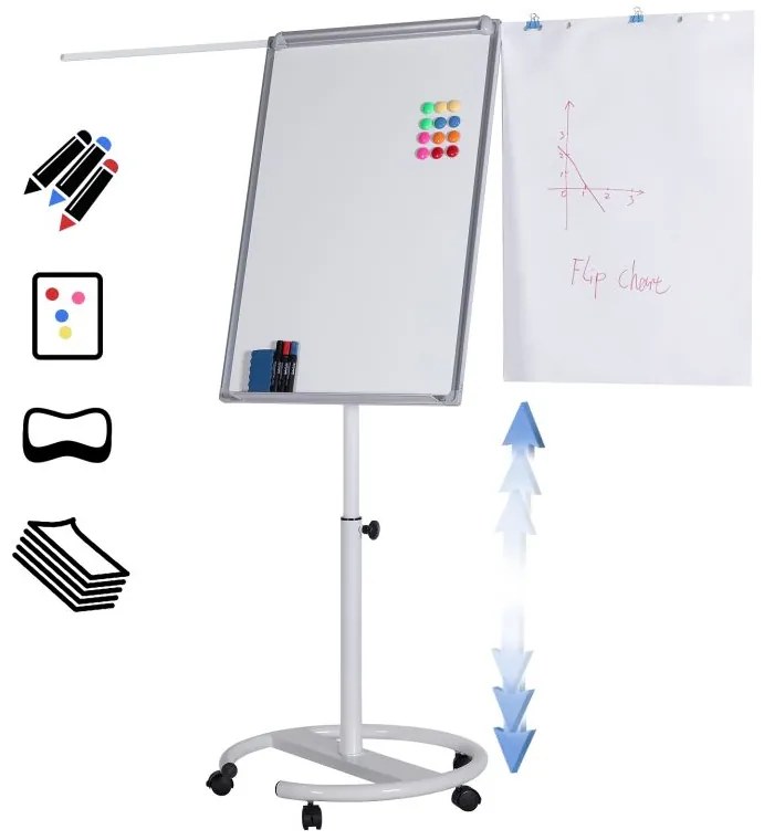Jago Flipchart cu bază rotundă - 60 x 90 cm