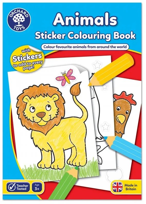 Carte de colorat cu activitati in limba engleza si abtibilduri Animale ANIMALS