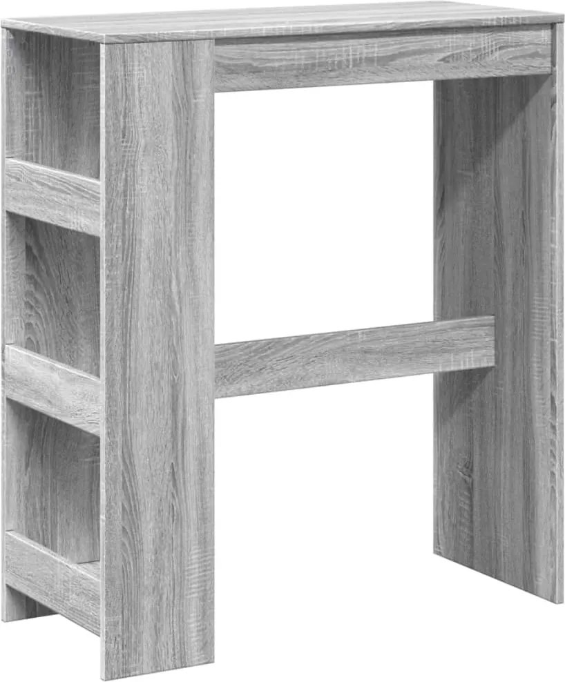 vidaXL Masă bar cu rafturi, gri sonoma, 90x40x103,5 cm, lemn prelucrat