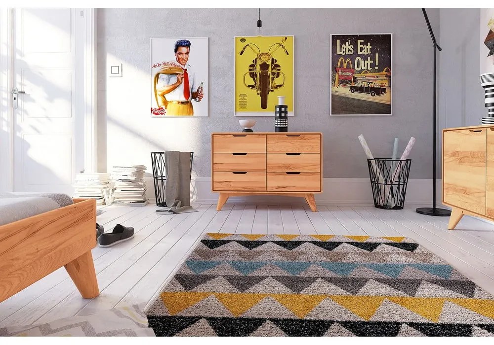 Comodă joasă din stejar 90x63 cm Greg - The Beds