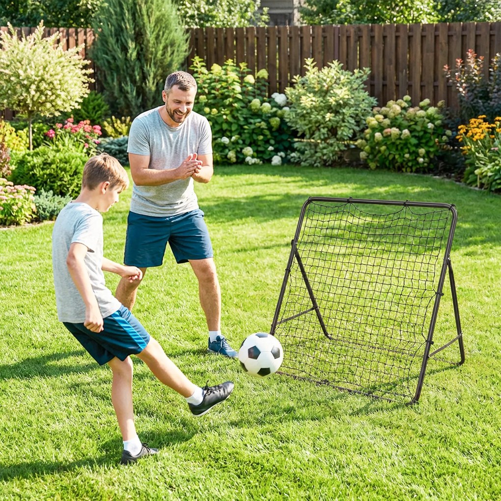 SPORTNOW Plasă de respingere pliabilă rebounder pentru fotbal cu unghi reglabil în 5 niveluri cu tub din oțel 120x73x112 cm Negru | Aosom Romania