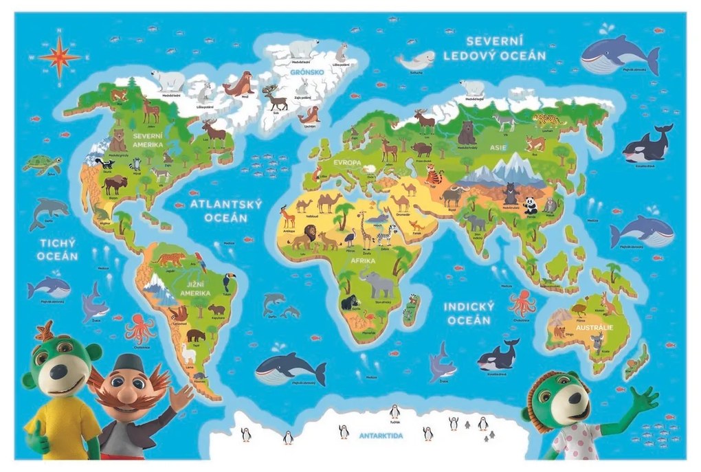 Trefl Puzzle Treflici cunoaște animalele lumii ,48 piese