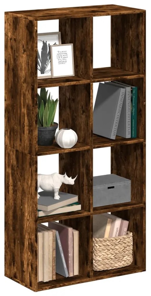 vidaXL Bibliotecă/separator cameră stejar fumuriu 69,5x29x137,5cm lemn