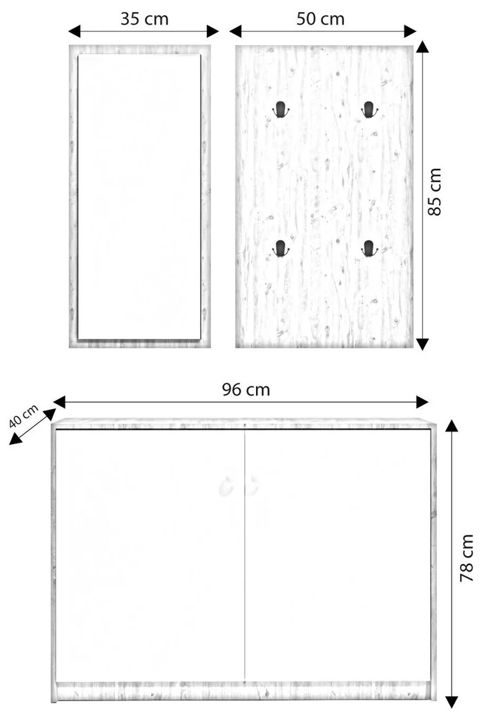 Mobilier Hol Vetide (stejar + alb) . 1093920