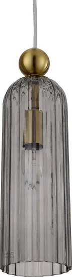 Pendul suspendat pe cablu PIEGA, 1xE14/40W/230V, alamă/negru fumuriu