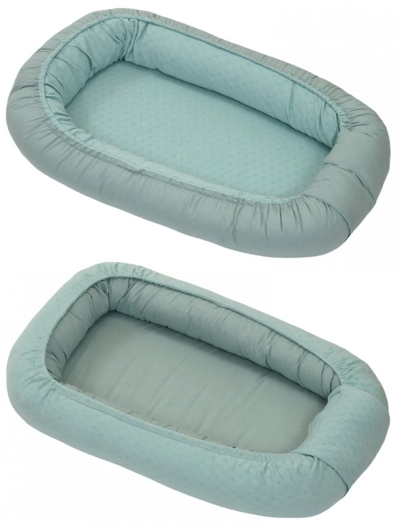 Suport de dormit Babynest, Reversibil, 70x45 cm, Bumbac Tricot Verde