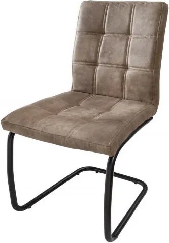 Set de 2 scaune tapitate cu microfibra Modena, taupe vintage