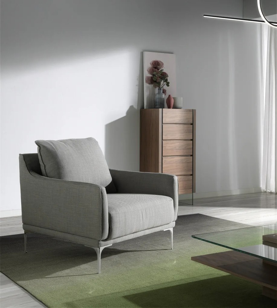 Dulapior elegant cu 5 sertare, design deosebit Aurore AC-CP1803-A-NOGAL