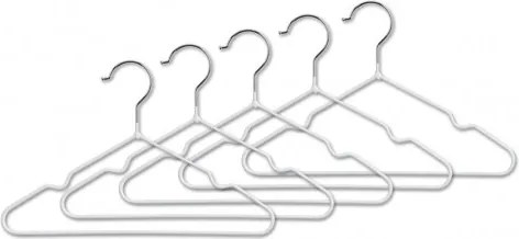 Set umerase metalice pentru copii, Hanger Alb, l29,5xH19 cm, 5 bucati