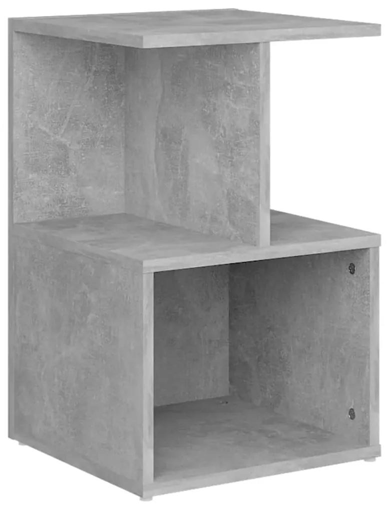 806354 vidaXL Noptieră, gri beton, 35x35x55 cm, PAL