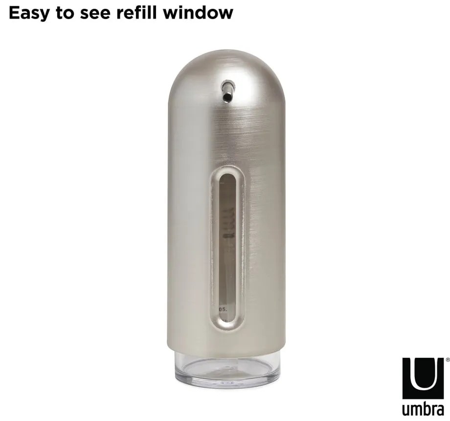 Dozator de săpun lichid argintiu din plastic 350 ml Penguin – Umbra