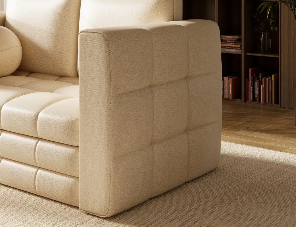 Canapea Kastol , light beige plush extensibil, 137x71x74 cm – Avexin 18