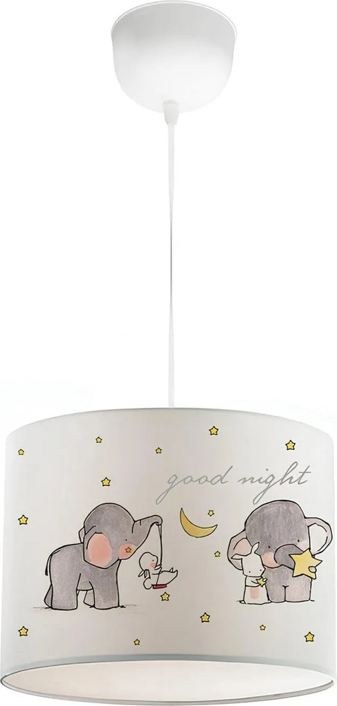 Lustra AYD-2879, crem/gri, material textil/metal, 24x70 cm
