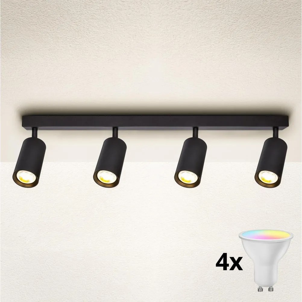 Brilagi - Spot LED RGBW dimabil SELE 4x GU10, 6W, 230V, negru
