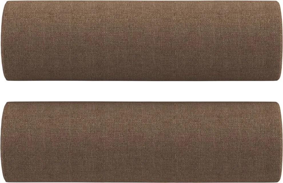 vidaXL Perne decorative, 2 buc., maro, Ø15x50 cm, textil