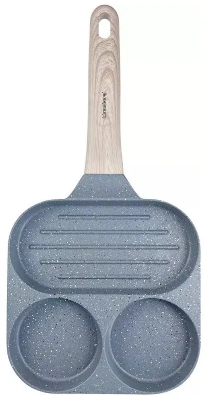 Tigaie cu 3 compartimente Klausberg KB 7817, 18,5 cm, Finisaj marmura, Inductie, Gri