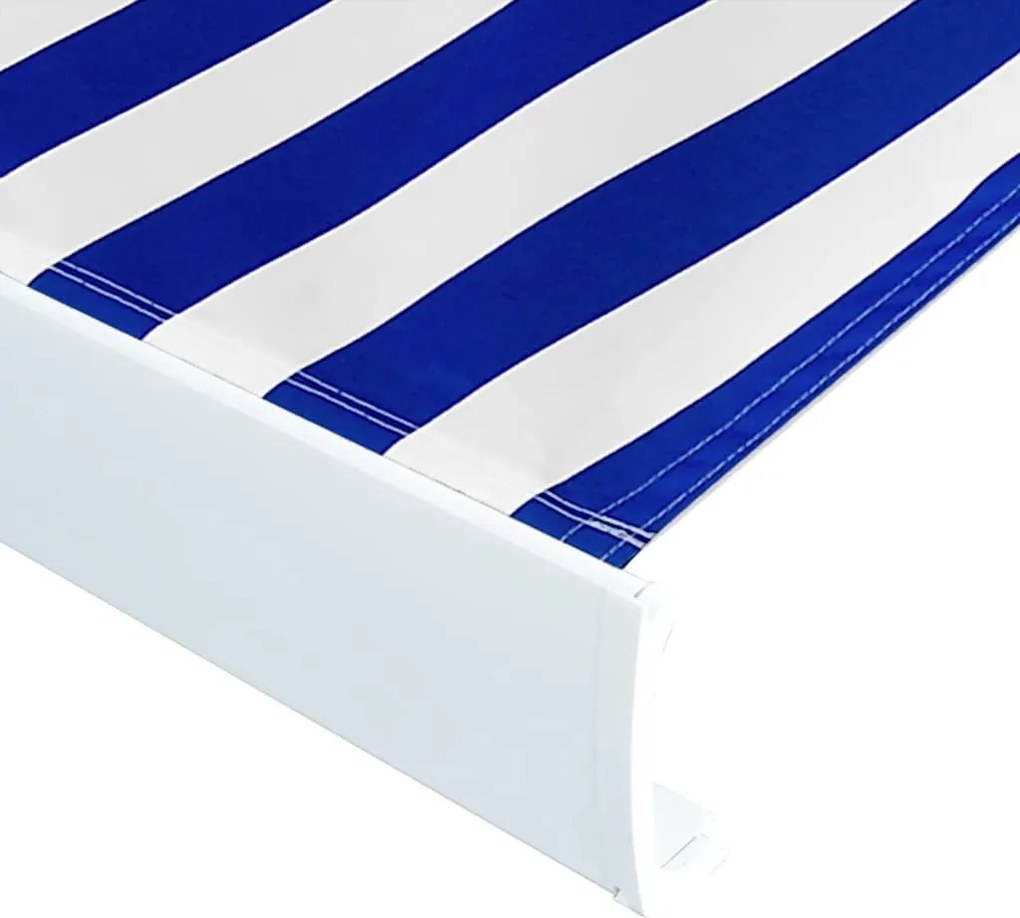 vidaXL Pânză de copertină, albastru și alb, 500 x 300 cm