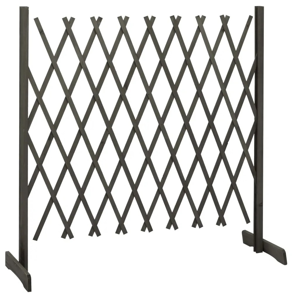 Gard cu zabrele de gradina, gri, 180x100 cm, lemn de brad 1, Gri, 180 x 100 cm