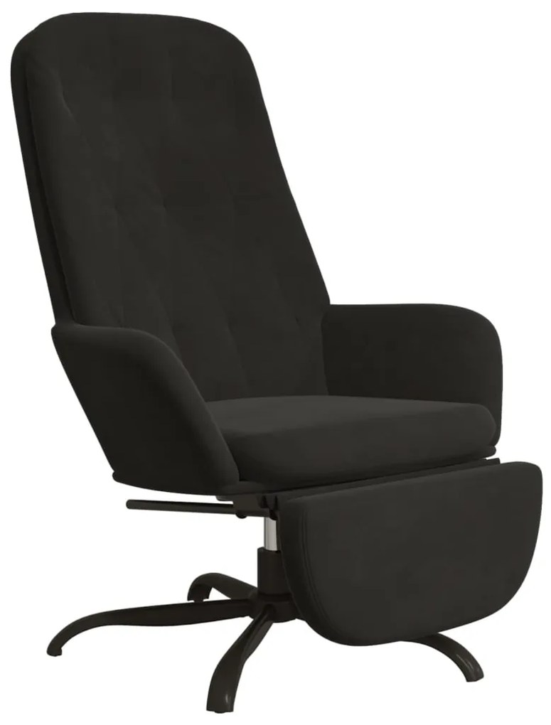 3097647 vidaXL Scaun de relaxare cu taburet, negru, catifea