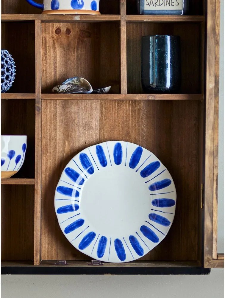 Farfurii albe/albastre 3 buc. pentru desert din gresie ø 22 cm Linora – Bloomingville