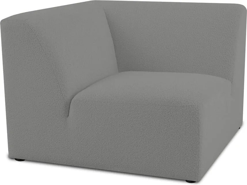 Modul pentru canapea gri cu tapițerie din stofă bouclé (cu colț variabil) Roxy – Scandic