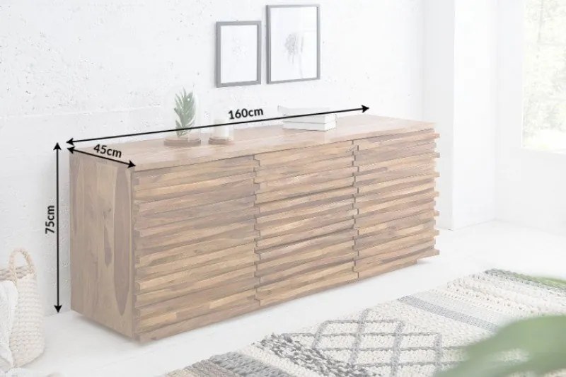 Comoda eleganta din lemn de trandafir Relief 160cm Sheesham