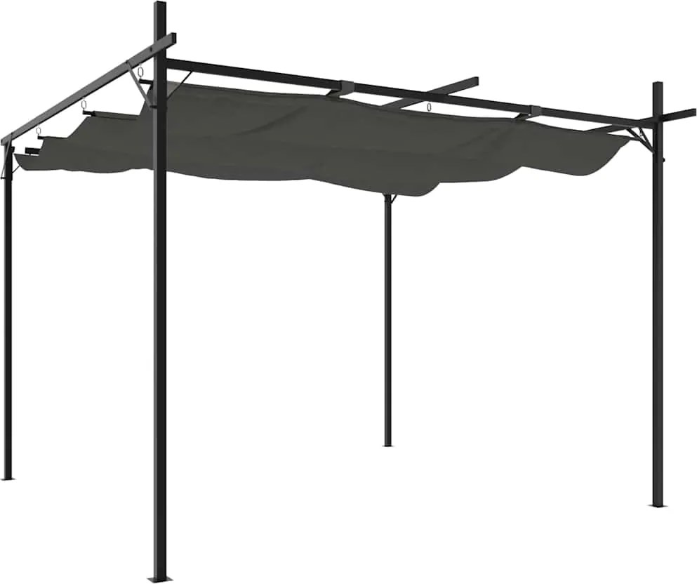 vidaXL Pergola cu acoperiș retractabil, antracit, 295x292x230 cm