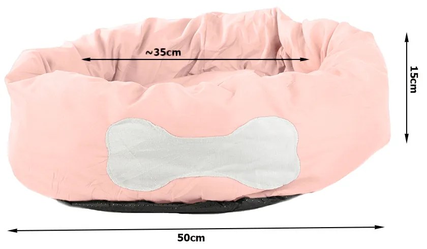 Pat de plus caine/pisica BONENEST 50 cm, roz
