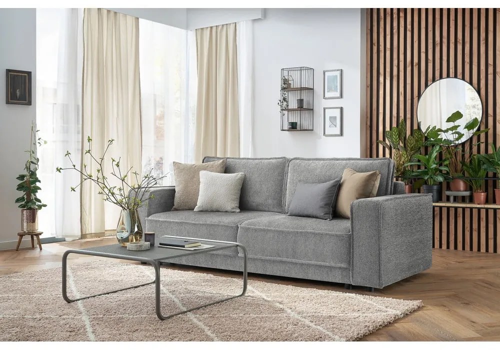 Canapea extensibilă gri deschis Emile - Bobochic Paris