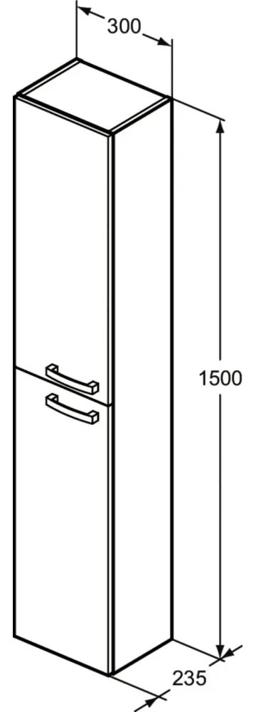 Dulap baie suspendat Ideal Standard Tempo, 150 cm, 2 usi, gri lucios Gri lucios