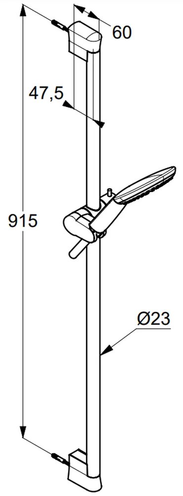 Set de dus Kludi Freshline 1S cu bara 90 cm, para si furtun alb mat Alb mat