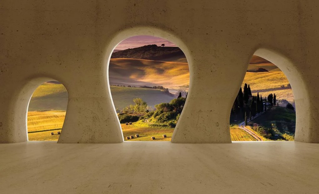 Fototapet - Fereastra - Toscania (152,5x104 cm)