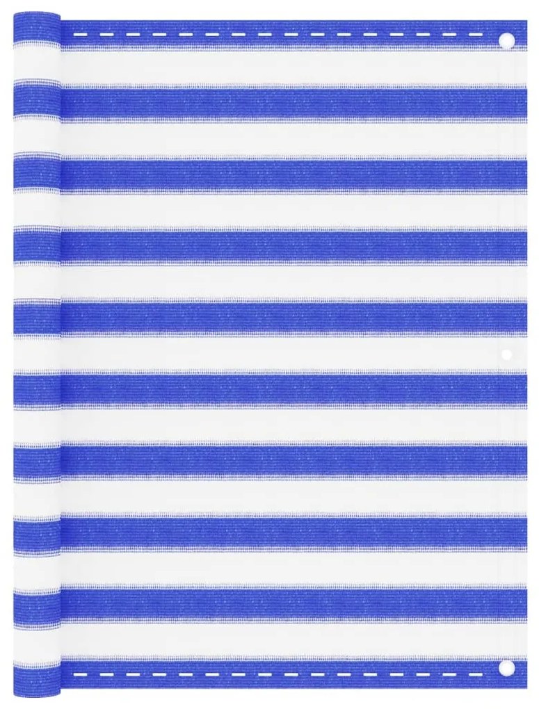 vidaXL Paravan de balcon, albastru și alb, 120x400 cm, HDPE