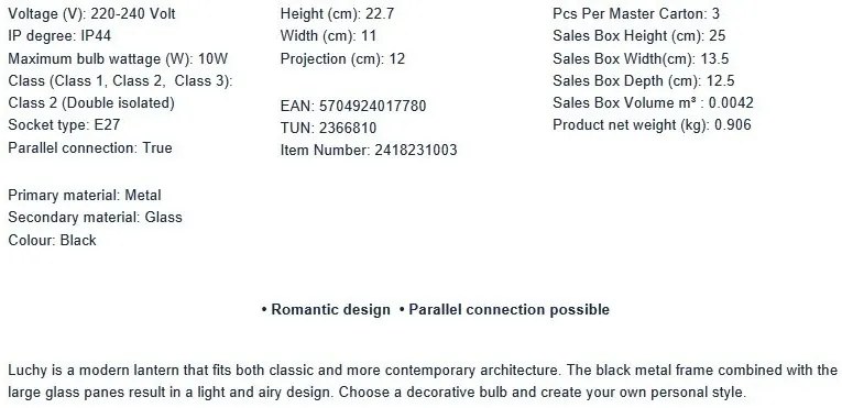 Aplica de exterior stil nordic IP44 Linas