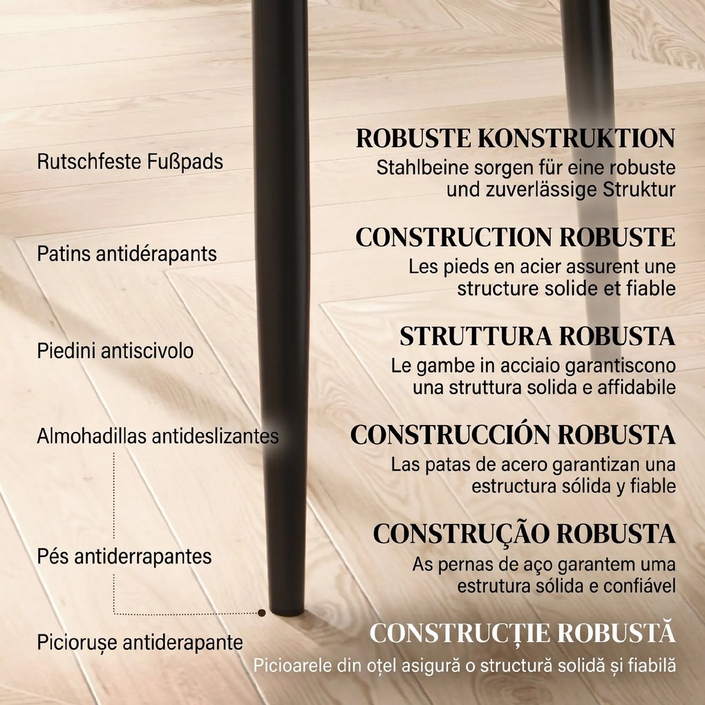 HOMCOM Set 2 Scaune de Sufragerie Tapițate cu Spătar Înalt, Tălpi Antiderapante și Picioare din Oțel, 41x50x97 cm, Negru | Aosom Romania