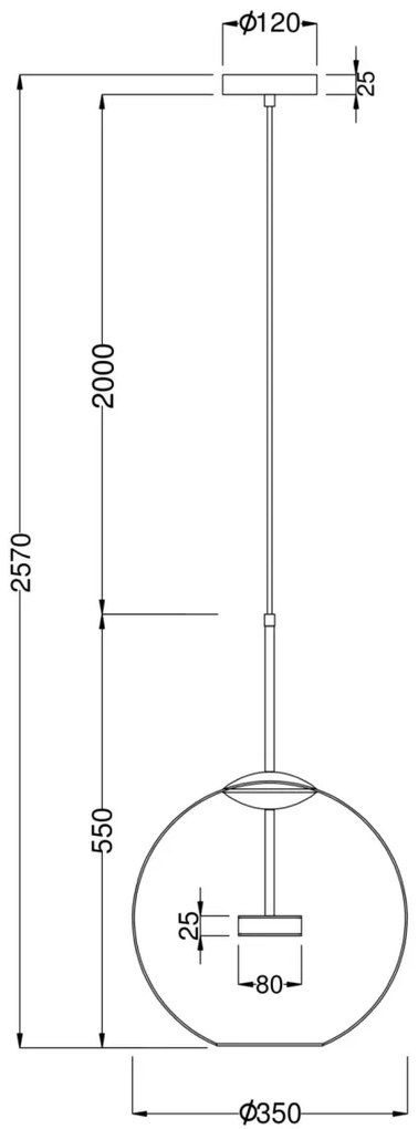 Pendul LED design clasic Cometa auriu mat MYMOD056PL-L12G3K
