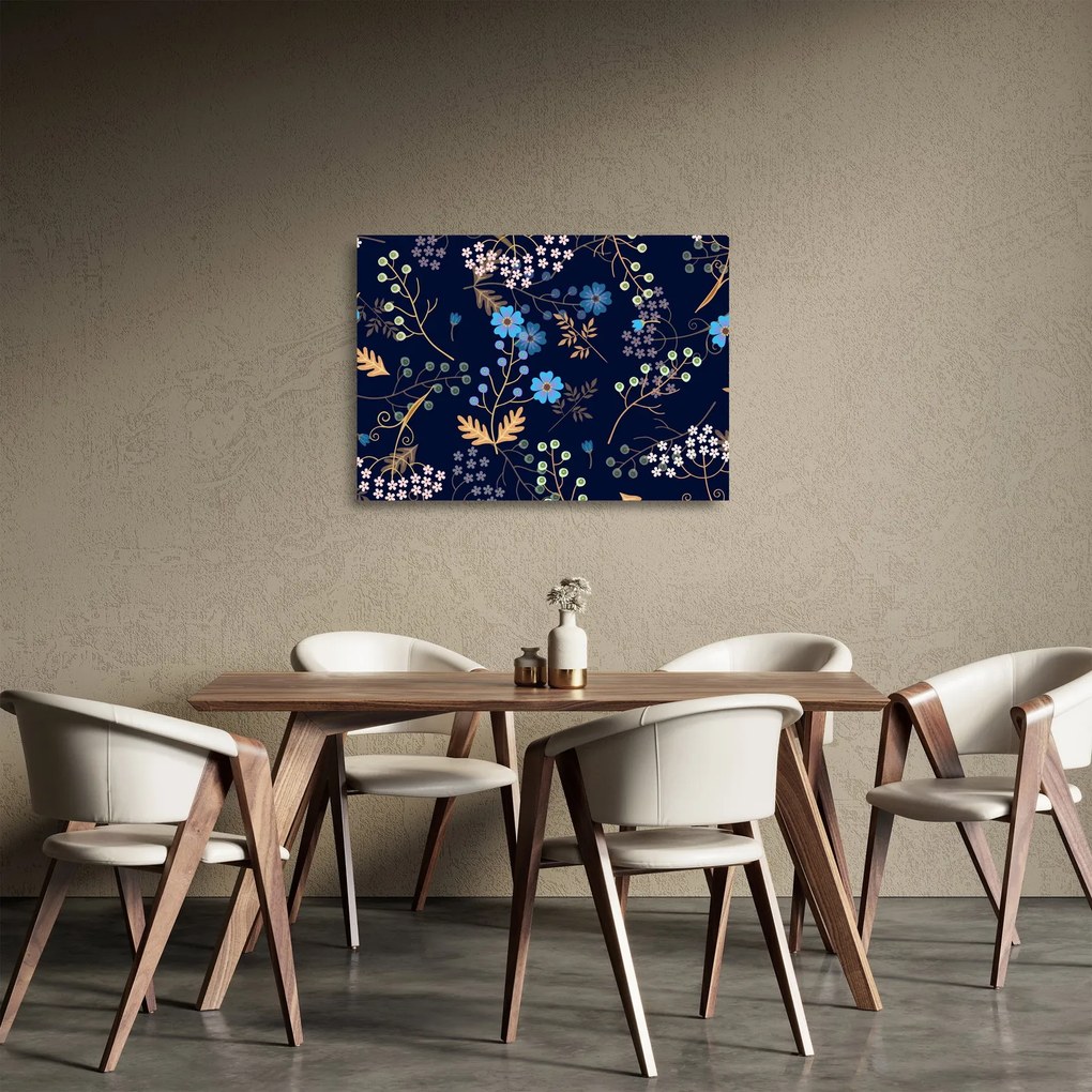 Tablou pe sticlă - Flori de toamnă (70x50 cm)