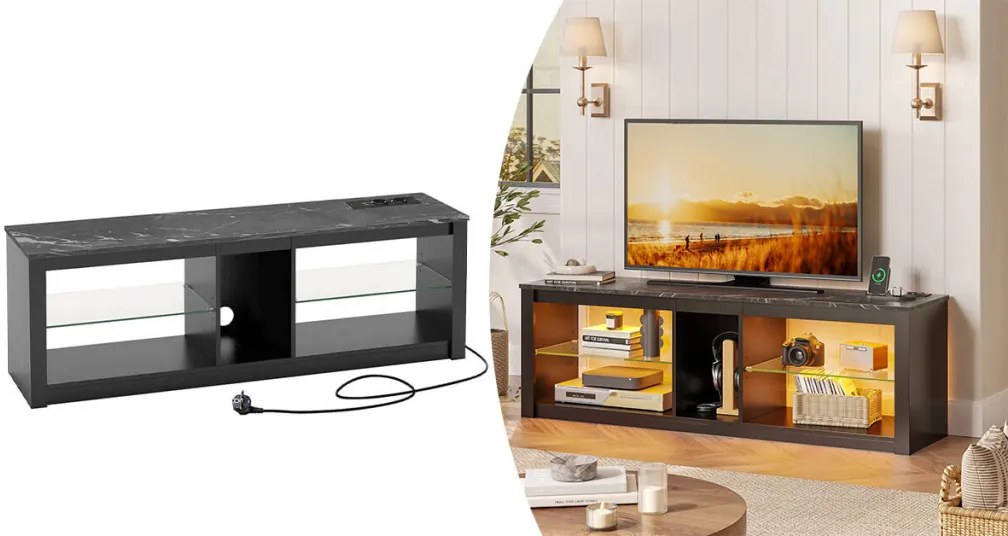 Suport TV cu iluminare LED decorativa