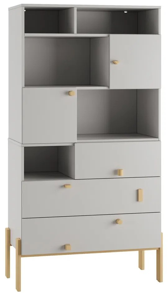 Bibliotecă de copii gri deschis 100x120 cm Cube - Pinio