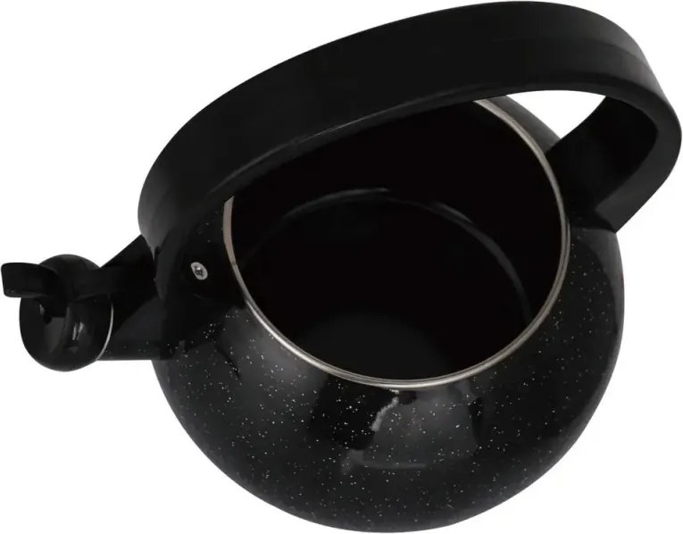 Ceainic cu fluier Kinghoff KH 2039, 2 l, interior emailat, compatibil cu plitele cu inducție, negru