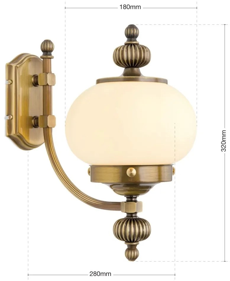 Aplica de perete stil clasic Nostalgie up alama antique/champagne